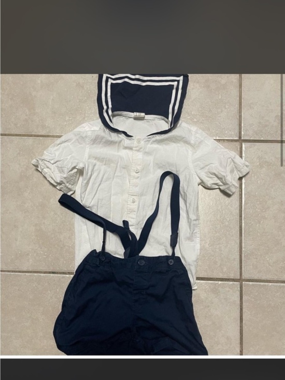 Navy and White Sailor Top and Shorts Set size 1.5-2y